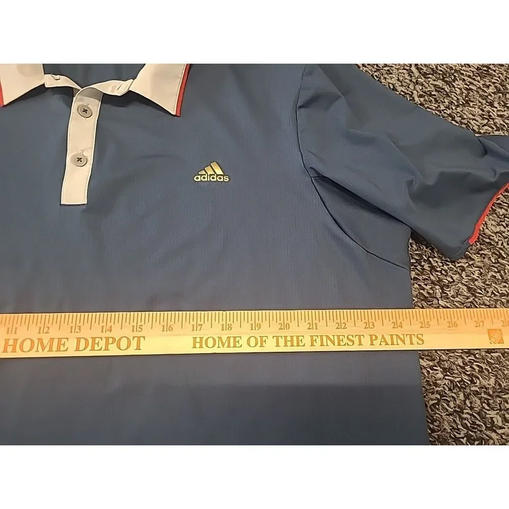 Adidas‎ Golf USA Blue Gray Red Polo Shirt Size XL Performance